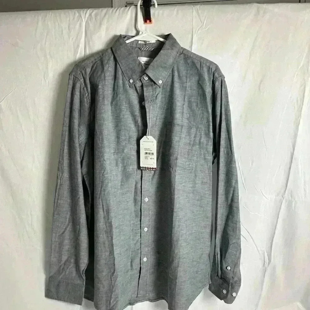 NWT - Ben Sherman Gray Button Down shirt L - Picture 7 of 14